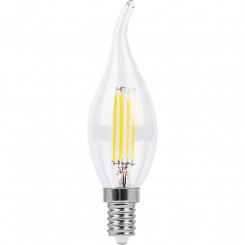 Лампа светодиодная LED 9вт Е14 теплый свеча на ветру FILAMENT