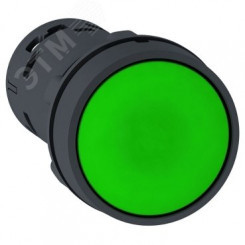 Кнопка 22мм зеленая с возвратом 2НО