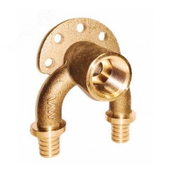 Колено двойное 16x1/2'x16 настенное Колено двойное 16x1/2'x16 настенное