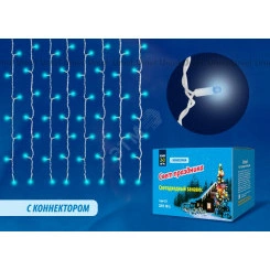 Занавес светодиодный со статическим свечением 3х2м Соединяемый 240 светодиодов Синий свет Провод белый ULD-C2030-240/SWK BLUE IP67 Занавес светодиодный со статическим свечением 3х2м Соединяемый 240 светодиодов Синий свет Провод белый ULD-C2030-240/SWK BLUE IP67