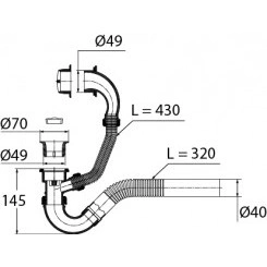 Сифон ЭКОНОМ для ванн поворотный белый Сифон ЭКОНОМ для ванн поворотный белый
