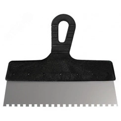 Шпатель фасадный нержавеющий зубчатый 150 мм / зуб 6 мм Шпатель фасадный нержавеющий зубчатый 150 мм / зуб 6 мм