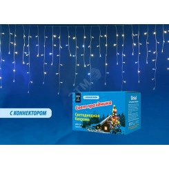 Бахрома светодиодная с эффектом мерцания 3м Соединяемая 200 светодиодов Теплый белый и белый свет Провод прозрачный