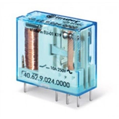 Миниатюрное универсальное электромеханическое реле, монтаж на печатную плату или в розетку, выводы с шагом 5мм, 2CO 10A, контакты AgNi, катушка 110В DC, степень защиты RTII