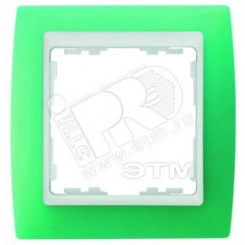 Рамка на 4 поста, S82, зеленый полупрозрачный - белый Рамка на 4 поста, S82, зеленый полупрозрачный - белый