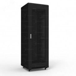 Шкаф напольный универсальный серверный NTSS R 47U 800х1000мм, 4 профиля 19, двери перфорированная и перфорированная, боковые стенки съемные, регулируемые опоры, разобранный, черный RAL 9005