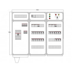 Щит управления электрообогревом DEVIBOX HR 21x4400 D316 (в комплекте с терморегулятором и датчиком температуры)