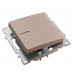 Выключатель 1-клавишный c индикатором, шампань Выключатель 1-клавишный c индикатором, шампань