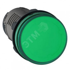 Лампа сигнальная зеленая 380В LED