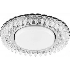 Светильник ДВО-15w GX53 без лампы со светодиодной подсветкой 4000К прозрачный хром