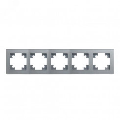 Рамка горизонтальная 5-местная, серия Катрин, серебро Рамка горизонтальная 5-местная, серия Катрин, серебро