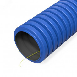 Труба гофрированная двустенная ПНД гибкая тип 450 (SN34) с/з синяя d32 мм (150м/уп)