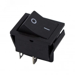 Выключатель клавишный 250V 15А (4с) ON-OFF черный  REXANT