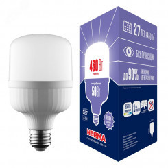 Лампа светодиодная матовая LED-M80-50W/6500K/E27/FR/NR cерия Norma Дневной белый свет 6500K