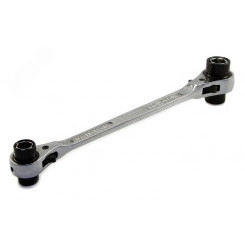 Ключ 8 в 1 комбинированный трещоточный реверсивный 10х13-14х17-19х22-24х27 хромированный