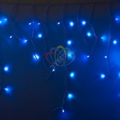 Гирлянда профессиональная Айсикл (бахрома) светодиодный 2х4х0.6м эффект мерцания белый провод 220В синий