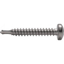 Саморез с полукруглой головкой с буром DIN 7504М 5,5x32 A2 Саморез с полукруглой головкой с буром DIN 7504М 5,5x32 A2