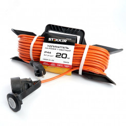 Удлинитель-шнур на рамке 1-местный с/з 3*1,0мм2 20м 220В 10А серия Home оранжевый Stekker