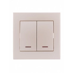 Выключатель RAIN двойной с подсветкой жемчужно-белый перламутр Выключатель RAIN двойной с подсветкой жемчужно-белый перламутр