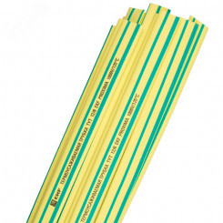 Трубка термоусаживаемая ТУТ нг 14/7 желто-зеленая в отрезках по 1м EKF PROxima