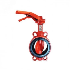 Затвор дисковый поворотный чугунный для систем пожаротушения Ду 50 Ру16 с ручкой, диск чугун, манжета EPDM