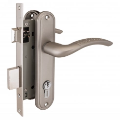 Замок врезной цилиндровый с ручками для деревянных дверей АЛЛЮР 132/1 PN никель Замок врезной цилиндровый с ручками для деревянных дверей АЛЛЮР 132/1 PN никель