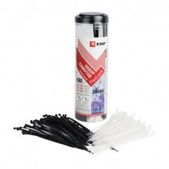 Набор хомутов черно-белых Зима (600 шт.) 2.5х100 3.6х200 3.6х280 FlexLock PROxima