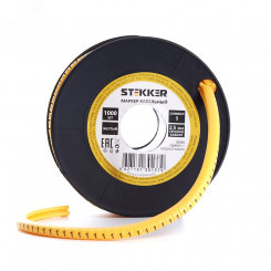 Кабель-маркер 1 для провода сеч.2,5мм, желтый (1000шт в упак) Stekker