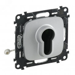 Valena ALLURE Выключатель с ключом 2 положения 10А 230В с лицевой панелью алюминий Valena ALLURE Выключатель с ключом 2 положения 10А 230В с лицевой панелью алюминий