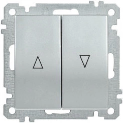 ВС10-1-5-Б Выключатель двухклавишный жалюзи BOLERO серебрянный IEK ВС10-1-5-Б Выключатель двухклавишный жалюзи BOLERO серебрянный IEK