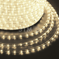 Дюралайт домашний LED, постоянное свечение (2W) - ТЕПЛЫЙ БЕЛЫЙ, 24 LED/м ?10мм, бухта 100м