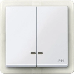 Клавиша 2шт с окошком для светоиндикатора IP44 белый