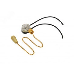 Выключатель для настенного светильника c проводом и деревянным наконечником «Gold» REXANT Выключатель для настенного светильника c проводом и деревянным наконечником «Gold» REXANT