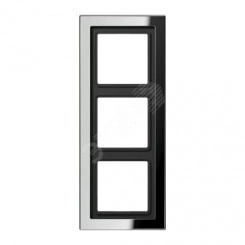 Рамка 3-я для горизонтальной/вертикальной установки  Серия- LS-Design  Материал- металл  Цвет- полированный хром