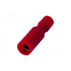 Разъем штекерный полностью изолир гнездо 4 мм 0.5-1.5 кв мм (РШПи-м 1.5-4 РшИмп 1,25-5-4) красный