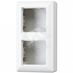 Коробка для накладного монтажа 2-я с негорючим основанием, в комплекте с рамкой  для установки устройств и накладок серии A  для горизонтальной/вертикальной установки  Серия- AS500  Материал- дуропласт  Цвет- белый