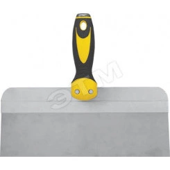 Шпатель фасадный нержавеющий Профи, прорезиненная ручка с метал.бойком 250 мм Шпатель фасадный нержавеющий Профи, прорезиненная ручка с метал.бойком 250 мм