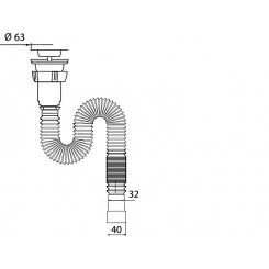 Сифон гофрированный для раковины 1'1/4 х 32/40 мм L800 мм