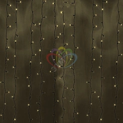 Гирлянда профессиональная Светодиодный Дождь 2х3м постоянное свечение черный провод 220В тепло-белый Гирлянда профессиональная Светодиодный Дождь 2х3м постоянное свечение черный провод 220В тепло-белый