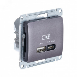 GLOSSA USB РОЗЕТКА A + тип-C 45W высокоскор.заряд. QC, PD, механизм, СИРЕН.ТУМАН