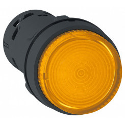 Кнопка с подсветкой оранжевая пружинный возврат 1НО светодиод