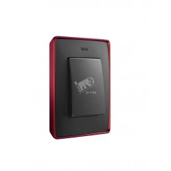 Рамка 2 поста графит/основание красное