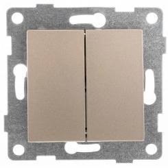 GUSI Bravo МЕХАНИЗМ Выключатель двухклавишный, скрытая установка, 10А, 250В. Цвет: шампань GUSI Bravo МЕХАНИЗМ Выключатель двухклавишный, скрытая установка, 10А, 250В. Цвет: шампань