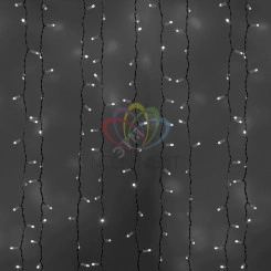 Гирлянда профессиональная Светодиодный Дождь 2х3м постоянное свечение белый провод 220В белый Гирлянда профессиональная Светодиодный Дождь 2х3м постоянное свечение белый провод 220В белый