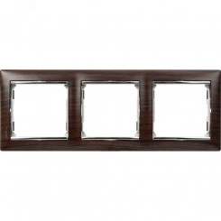 VALENA Рамка 3 поста горизонтальный монтаж ноктюрн/серебро VALENA Рамка 3 поста горизонтальный монтаж ноктюрн/серебро