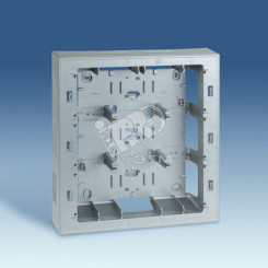 Коробка для наружного монтажа 3-рядной рамки с суппортами, 250х268х53мм, S82C, алюминий