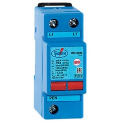 УЗИП SPC1.1 150 DS 110B класс испытаний I+II, Iimp(L/N) (10/350) = 20 кА, Iimp(N/PE) (10/350) = 20 кА, Imax (L/N)(8/20)= 150 кА