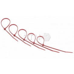 Хомут-стяжкa нeйлонoвая 200x3,6 мм, красная, упаковка 25 шт