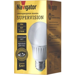 Лампа светодиодная 9вт NLL-A60-9-230-2.7K-E27-FR-SV