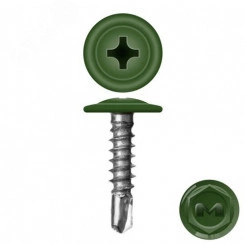 Саморез металл/металл 4.2х25 пресс-шайба сверло RAL6002